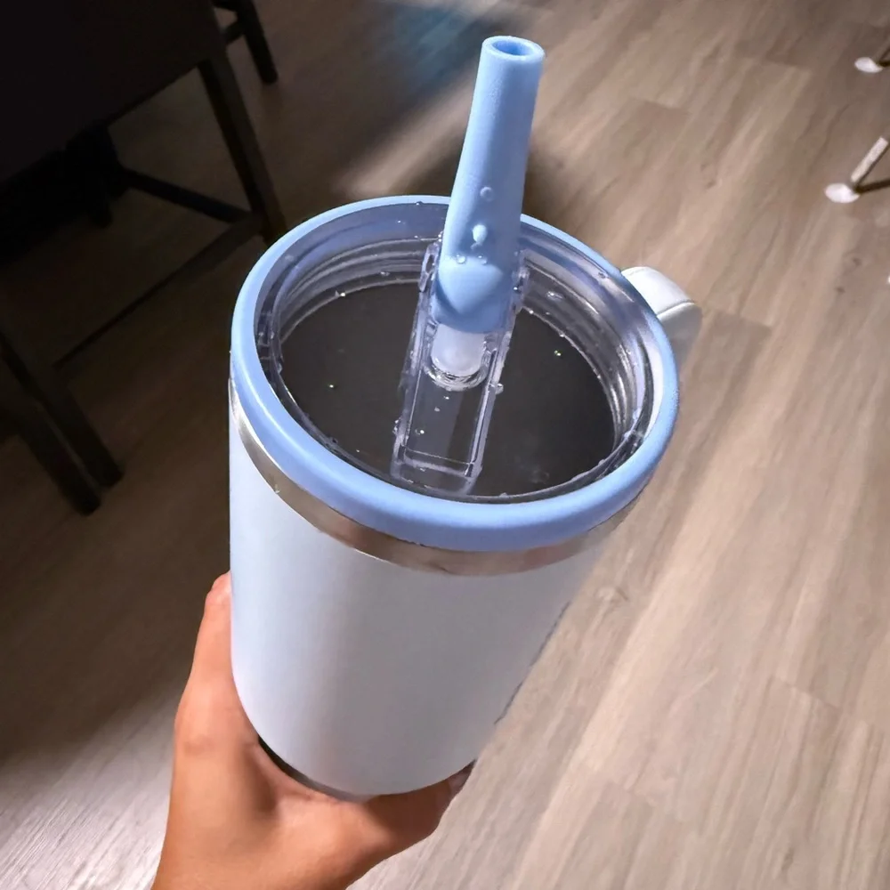 Stanley Light Blue Insulated Tumbler with Handle and Straw - Picture 2 of 5